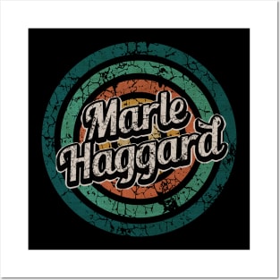 Marle Haggard // Retro Circle Crack Vintage Posters and Art